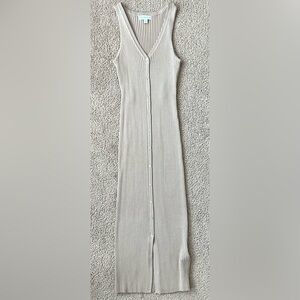 Calvin Klein Cream Ribbed Maxi Dress